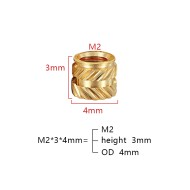 100pcs M2 Brass Insert Nuts Hot Melt Molding Copper Heat Inserting Thread Embedded Knurled Injection Nut 100pcs M2 Brass Insert Nuts Hot Melt Molding Copper Heat Inserting Thread Embedded Knurled Injection Nut
