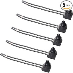 5Pcs Automotive Push Button Switches 12V Wired RV Waterproof On-Off Micro Light 5Pcs Automotive Push Button Switches 12V Wired RV Waterproof On-Off Micro Light