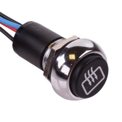 Heated Front Window illuminated Automotive Momentary 12mm Push Button Switch SPST IP67
