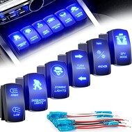 6Pcs Automotive Rocker Switch Bodies Laser Etched ON Off ON Momentary SPST/DPDT 5Pin/7Pin 12V 24V 6Pcs Automotive Rocker Switch Bodies Laser Etched ON Off ON Momentary SPST/DPDT 5Pin/7Pin 12V 24V