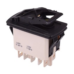 KR45CAKLLG On-(On) Auto Rocker Switch Yellow 24V illuminated DPDT IP68