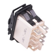 KR47CAKJJG (On)-Off-(On) Auto Rocker Switch Red 24V illuminated DPDT IP68