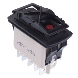 KR49CAKDDG On-Off-On Red 12V LED Auto Rocker Switch DPDT IP68