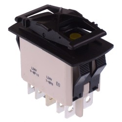 KR49CAXLLG On-Off-On Yellow LED 24V Automotive Rocker Switch DPDT