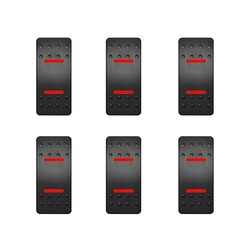 6pcs Automotive Rocker Switch Caps Replacement for Actuator/Rocker Switch Dashboard, with Switch Sticker Label 6pcs Automotive Rocker Switch Caps Replacement for Actuator/Rocker Switch Dashboard, with Switch Sticker Label