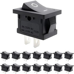 15Pcs AC 6A/250V 10A/125V SPST On/Off Automotive Rocker Switches 2 Pin SPST 15Pcs AC 6A/250V 10A/125V SPST On/Off Automotive Rocker Switches 2 Pin SPST