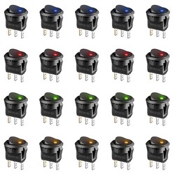 20Pcs 3 Pin 12V 20A Amps Automotive Rocker Switches On-Off Control 20Pcs 3 Pin 12V 20A Amps Automotive Rocker Switches On-Off Control
