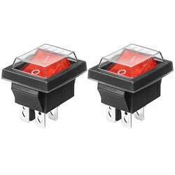 2Pack Red LED ON-Off 4-Pin 2-Position Boat Automotive Rocker Switches with Waterproof Protective Cover 2Pack Red LED ON-Off 4-Pin 2-Position Boat Automotive Rocker Switches with Waterproof Protective Cover