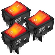 30A 250V KCD2 KCD4 DPST 4 Pin Red Lighted 120V Automotive Rocker Switches ON Off 30A 250V KCD2 KCD4 DPST 4 Pin Red Lighted 120V Automotive Rocker Switches ON Off