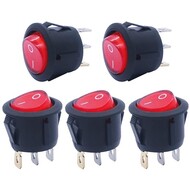 5pcs Snap-in AC110/120V Automotive Rocker Switches Toggle Power Switch Red Light SPST ON-Off 3 Pin AC 250V 6A 125V 10A 5pcs Snap-in AC110/120V Automotive Rocker Switches Toggle Power Switch Red Light SPST ON-Off 3 Pin AC 250V 6A 125V 10A