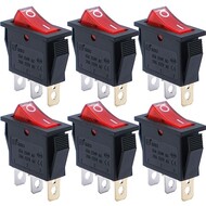 6pcs AC110V/120V Automotive Rocker Switches Red Light Illuminated Snap-in Power SPST ON-Off 6pcs AC110V/120V Automotive Rocker Switches Red Light Illuminated Snap-in Power SPST ON-Off