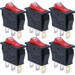 6pcs AC110V/120V Automotive Rocker Switches Red Light Illuminated Snap-in Power SPST ON-Off 6pcs AC110V/120V Automotive Rocker Switches Red Light Illuminated Snap-in Power SPST ON-Off