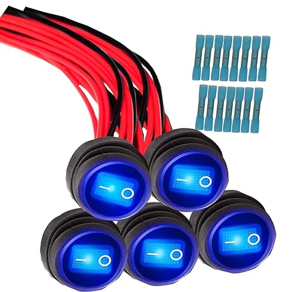 Automotive Rocker Switches, [5Pcs] Waterproof 12VSPST 3 Pin On Off ...