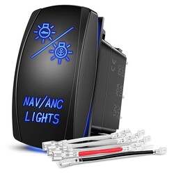 Automotive Rocker Switches 7Pin Navigation Anchor Lights On Off On DPDT Laser Etched 12V 24V Automotive Rocker Switches 7Pin Navigation Anchor Lights On Off On DPDT Laser Etched 12V 24V
