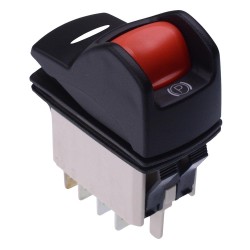 KL46CAKJG226SA6LP On-On Parking Brake Red 24V Locking Power Rocker Switch DPDT IP68