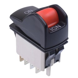 KL46CAKJG226SD501 On-On IGN Red 24V Locking Power Rocker Switch DPDT IP68