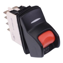 KL46CAKJG226STB64 On-On Red 24V Locking Power Rocker Switch DPDT IP68