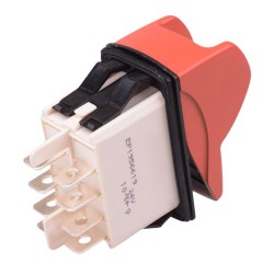 KL46CAKJG265N01AG On-On Red 24V illuminated Locking Rocker Switch Yellow Actuator DPDT IP68