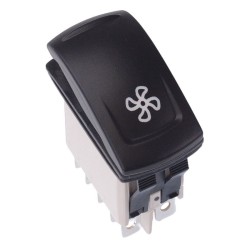 KR46CAKJJG22NXXXX23 Ventilator Fan Latching Red 24V LED Automotive Rocker Switch DPDT IP68