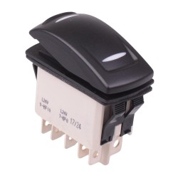 KR46CAKKJG22N64XXLP On-On Auto Rocker Switch Red/Green 24V illuminated DPDT IP68