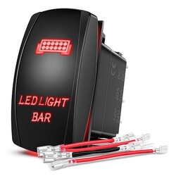 LED Light Bar Automotive Rocker Switches Red 5Pin Laser On/Off LED Light 20A/12V 10A/24V