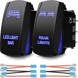 LED Light Bar & Rear Light Automotive Rocker Switches 5Pin Laser On/Off