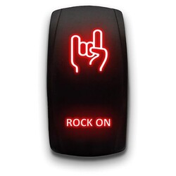Rock ON Red Laser Etched Automotive Rocker Switches 5-Pin Double Pole Single ON Maintained ON-Off DPST 20A 12V
