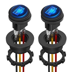 UL Listed 2PCS Waterproof Automotive Rocker Switches with Shell 12V Blue LED Lighted ON Off SPST UL Listed 2PCS Waterproof Automotive Rocker Switches with Shell 12V Blue LED Lighted ON Off SPST