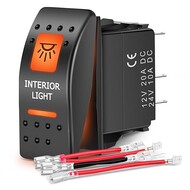 UTV Interior Light Automotive Rocker Switches On Off 5 PIN SPST LED Light Bar Switches with Orange Backlit 12V 24V UTV Interior Light Automotive Rocker Switches On Off 5 PIN SPST LED Light Bar Switches with Orange Backlit 12V 24V