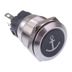 Anchor' Red LED Latching 19mm Vandal Push Button Switch SPDT 12V Anchor' Red LED Latching 19mm Vandal Push Button Switch SPDT 12V