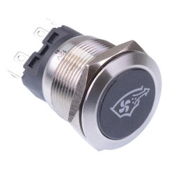 Aspirator' Blue LED Latching 22mm Vandal Push Button Switch SPDT 12V Aspirator' Blue LED Latching 22mm Vandal Push Button Switch SPDT 12V