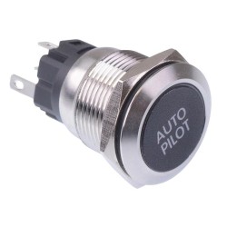 Auto Pilot' White LED Latching 19mm Vandal Push Button Switch SPDT 12V Auto Pilot' White LED Latching 19mm Vandal Push Button Switch SPDT 12V