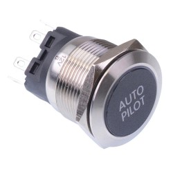 Auto Pilot' White LED Latching 22mm Vandal Push Button Switch SPDT 12V Auto Pilot' White LED Latching 22mm Vandal Push Button Switch SPDT 12V