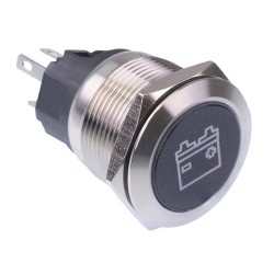 Battery' Blue LED Latching 22mm Vandal Push Button Switch SPDT 12V Battery' Blue LED Latching 22mm Vandal Push Button Switch SPDT 12V