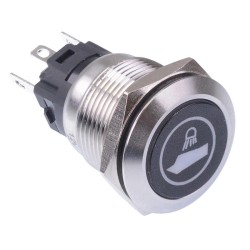 Boat Deck Light' Red LED Latching 19mm Vandal Push Button Switch SPDT 12V Boat Deck Light' Red LED Latching 19mm Vandal Push Button Switch SPDT 12V