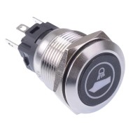 Boat Deck Light' White LED Momentary 19mm Vandal Push Button Switch SPDT 12V Boat Deck Light' White LED Momentary 19mm Vandal Push Button Switch SPDT 12V