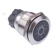Cabin Light' White LED Momentary 19mm Vandal Push Button Switch SPDT 12V Cabin Light' White LED Momentary 19mm Vandal Push Button Switch SPDT 12V