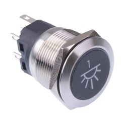 Cockpit / Cabin Light 1' White LED Latching 22mm Vandal Push Button Switch SPDT 12V Cockpit / Cabin Light 1' White LED Latching 22mm Vandal Push Button Switch SPDT 12V