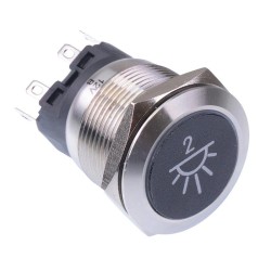 Cockpit / Cabin Light 2' Blue LED Latching 22mm Vandal Push Button Switch SPDT 12V Cockpit / Cabin Light 2' Blue LED Latching 22mm Vandal Push Button Switch SPDT 12V