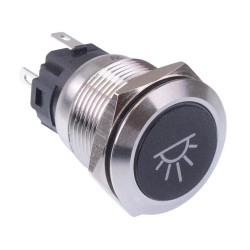 Cockpit / Cabin Light' Blue LED Latching 19mm Vandal Push Button Switch SPDT 12V Cockpit / Cabin Light' Blue LED Latching 19mm Vandal Push Button Switch SPDT 12V
