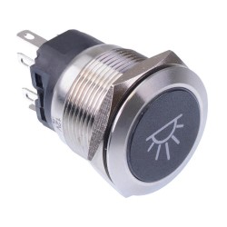 Cockpit / Cabin Light' Blue LED Latching 22mm Vandal Push Button Switch SPDT 12V Cockpit / Cabin Light' Blue LED Latching 22mm Vandal Push Button Switch SPDT 12V