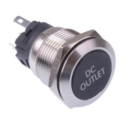 DC Outlet' Blue LED Momentary 19mm Vandal Push Button Switch SPDT 12V DC Outlet' Blue LED Momentary 19mm Vandal Push Button Switch SPDT 12V