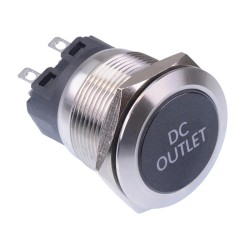 DC Outlet' Blue LED Momentary 22mm Vandal Push Button Switch SPDT 12V DC Outlet' Blue LED Momentary 22mm Vandal Push Button Switch SPDT 12V