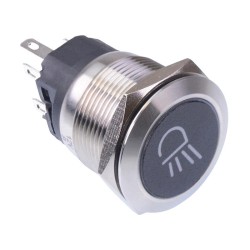 Flood Light (Mirrored)' Red LED Momentary 22mm Vandal Push Button Switch SPDT 12V Flood Light (Mirrored)' Red LED Momentary 22mm Vandal Push Button Switch SPDT 12V