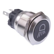 Flood Light' Red LED Latching 19mm Vandal Push Button Switch SPDT 12V Flood Light' Red LED Latching 19mm Vandal Push Button Switch SPDT 12V