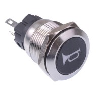 Horn' Blue LED Latching 19mm Vandal Push Button Switch SPDT 12V Horn' Blue LED Latching 19mm Vandal Push Button Switch SPDT 12V