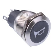 Horn' Red LED Latching 22mm Vandal Push Button Switch SPDT 12V Horn' Red LED Latching 22mm Vandal Push Button Switch SPDT 12V