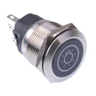 Light' White LED Momentary 22mm Vandal Push Button Switch SPDT 12V Light' White LED Momentary 22mm Vandal Push Button Switch SPDT 12V