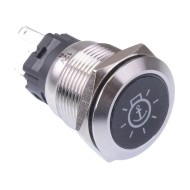 Mooring Light' White LED Latching 19mm Vandal Push Button Switch SPDT 12V Mooring Light' White LED Latching 19mm Vandal Push Button Switch SPDT 12V