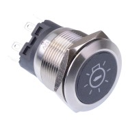 Navigation Light' White LED Momentary 22mm Vandal Push Button Switch SPDT 12V Navigation Light' White LED Momentary 22mm Vandal Push Button Switch SPDT 12V